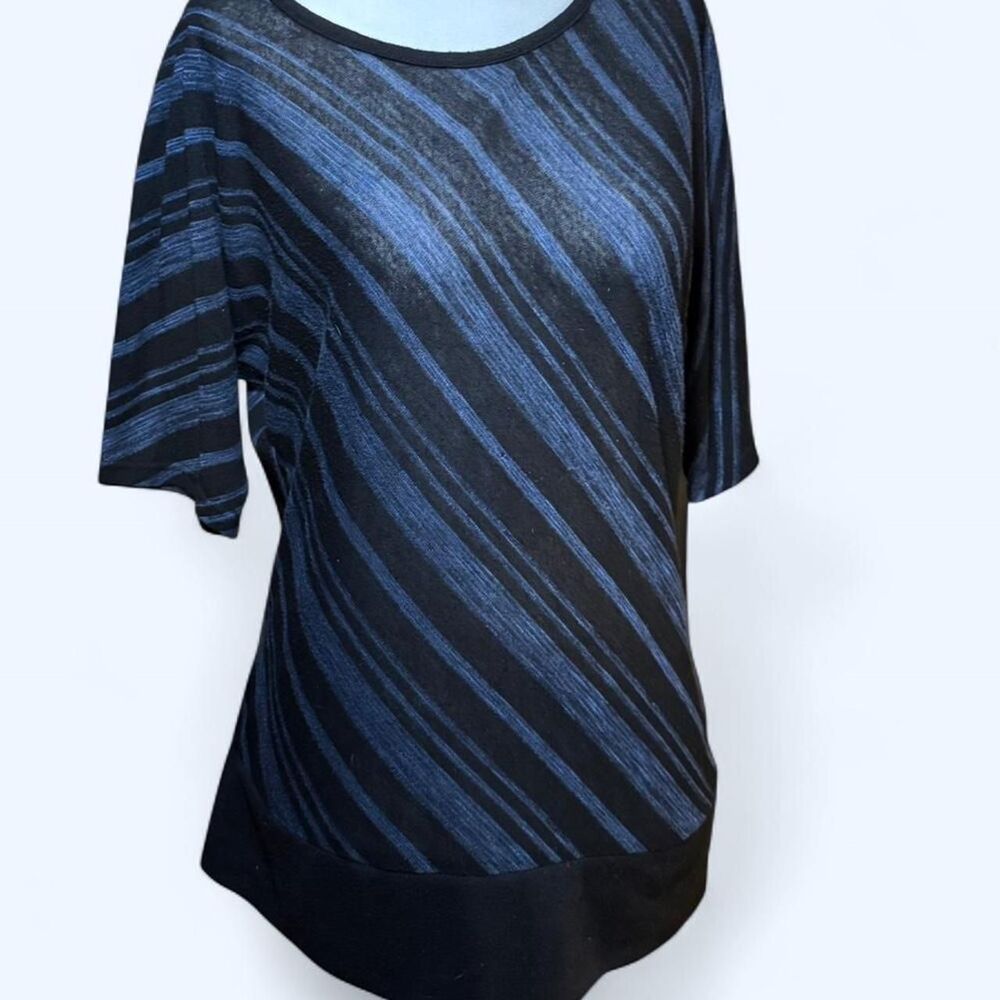AB Studio Women's Blue and Black Blouse